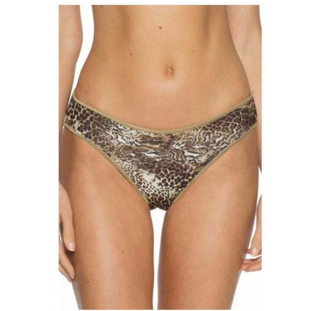 NWOT Becca Leopard Purfection Ribbed Hipster Bikini Bottom 124307 Small